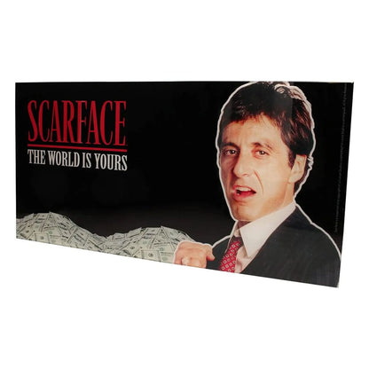 Scarface Glasposter The World Is Yours (zwarte achtergrond) 60 x 30 cm