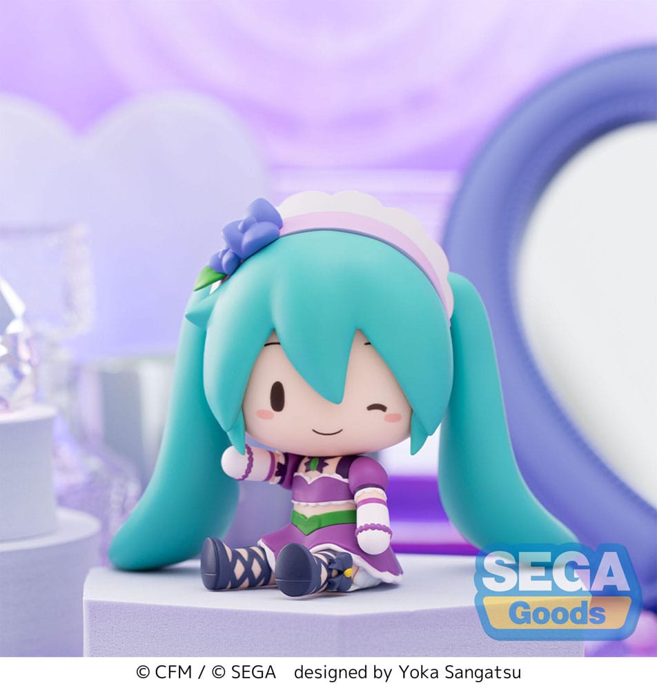 Character Vocal Series 01: Hatsune Miku Fuwa Petit Chibi-figuur Hatsune Miku x Love en Berry Verkleed je en dans! Glinsterend Paars 8 cm