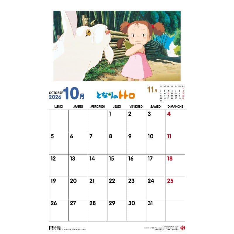 My Neighbor Totoro Kalender 2026 *Franse versie*