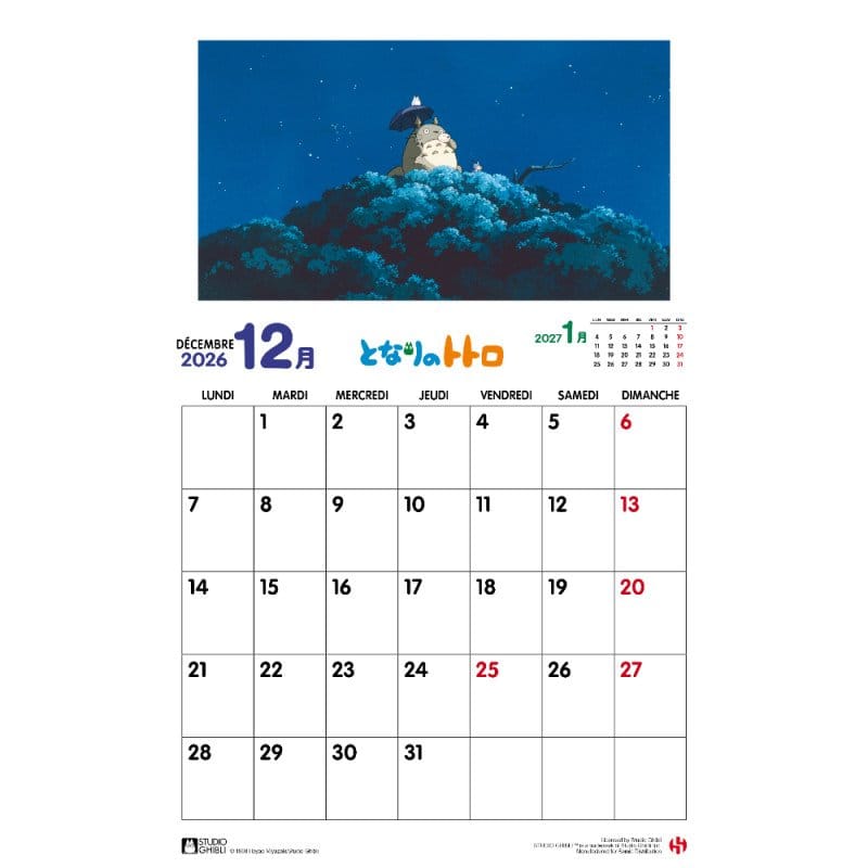 My Neighbor Totoro Kalender 2026 *Franse versie*