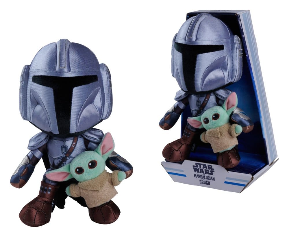 Star Wars Mandalorian Pluche Figuur Mandalorian & Mini Grogu 25 cm