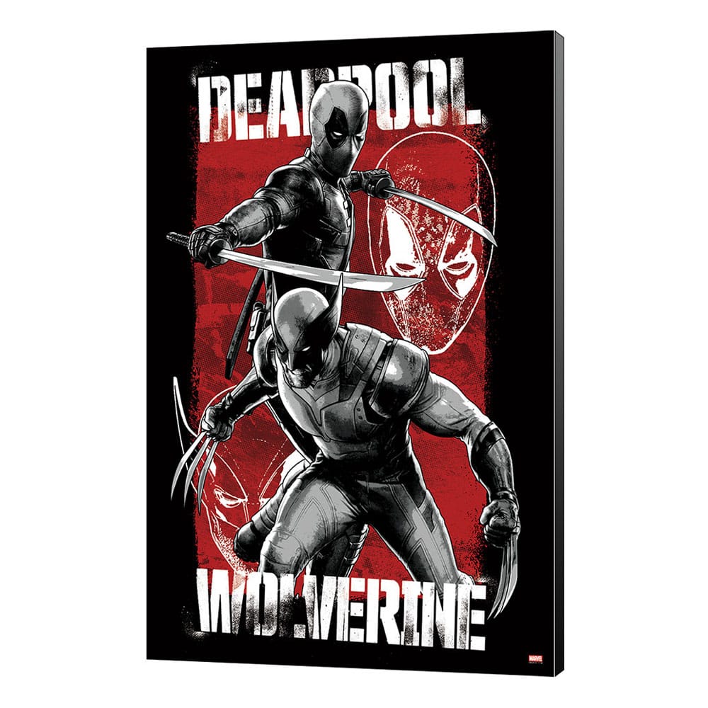 Marvel Houten Wandkunst Deadpool &amp; Wolverine 03 Maximum Effort 35 x 50 cm