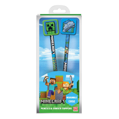 Minecraft-potlood met topper 2-pack