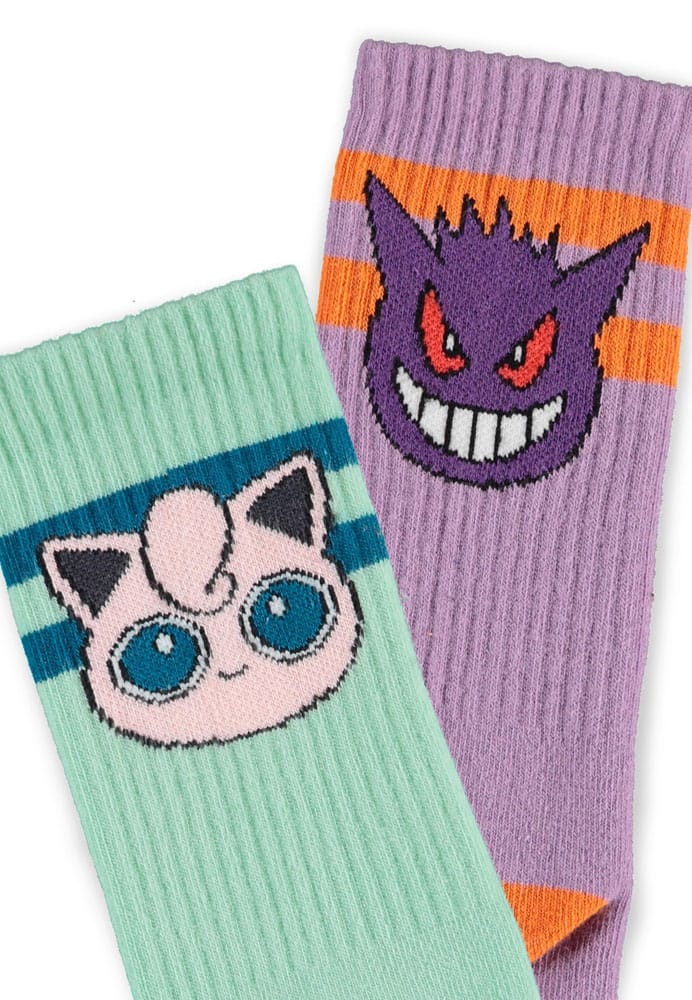 Pokemon Socks 2-Pack Heads Gray 35-38