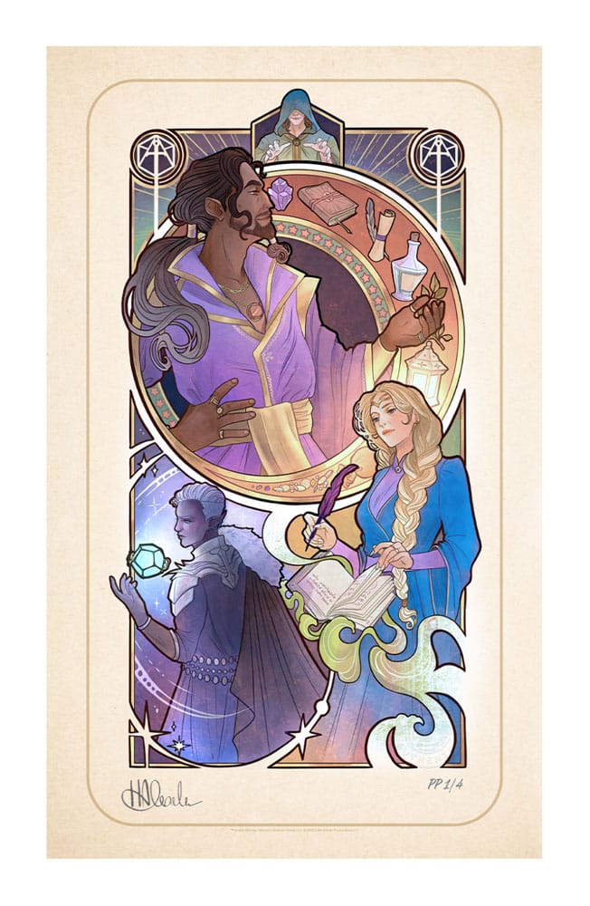 Cruciale rol Art Print Matthew Mercer: 10e verjaardag Art Nouveau-illustraties 46 x 28 cm - niet ingelijst