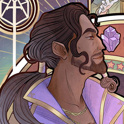 Cruciale rol Art Print Matthew Mercer: 10e verjaardag Art Nouveau-illustraties 46 x 28 cm - niet ingelijst