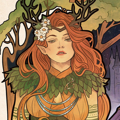 Cruciale rol Art Print Marisha Ray: 10e verjaardag Art Nouveau-illustraties 46 x 28 cm - niet ingelijst