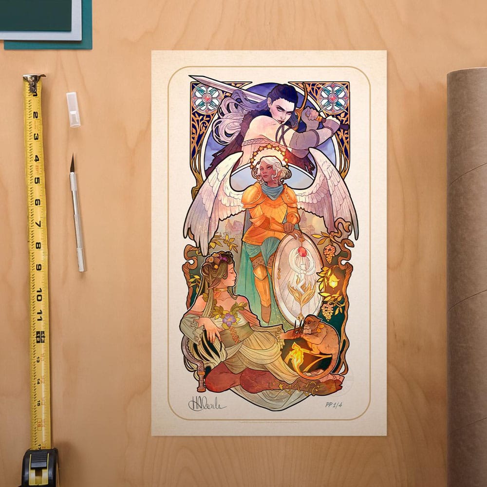 Cruciale rol Art Print Ashley Johnson: 10e verjaardag Art Nouveau-illustraties 46 x 28 cm - niet ingelijst