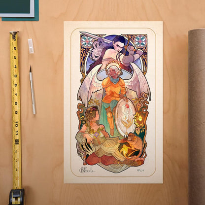 Cruciale rol Art Print Ashley Johnson: 10e verjaardag Art Nouveau-illustraties 46 x 28 cm - niet ingelijst