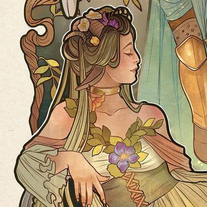 Cruciale rol Art Print Ashley Johnson: 10e verjaardag Art Nouveau-illustraties 46 x 28 cm - niet ingelijst
