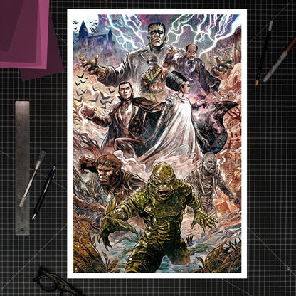 Universal Monsters Kunstdruk Universal Monsters van Vincenzo Riccardi 61 x 41 cm - niet ingelijst