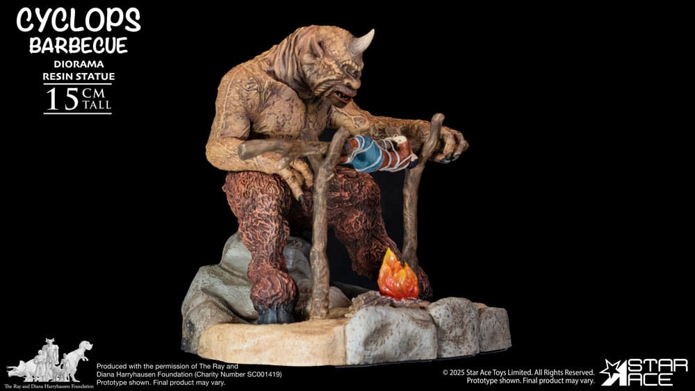 Ray Harryhausen Diorama 1/8 Cyclops Barbecuescène 17 cm
