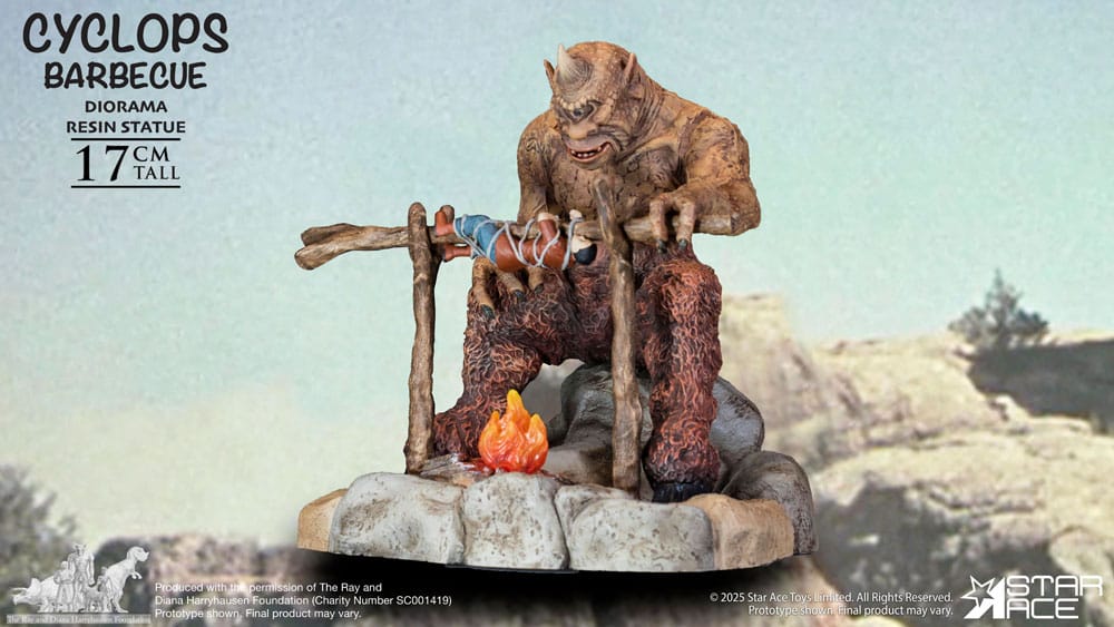 Ray Harryhausen Diorama 1/8 Cyclops Barbecuescène 17 cm