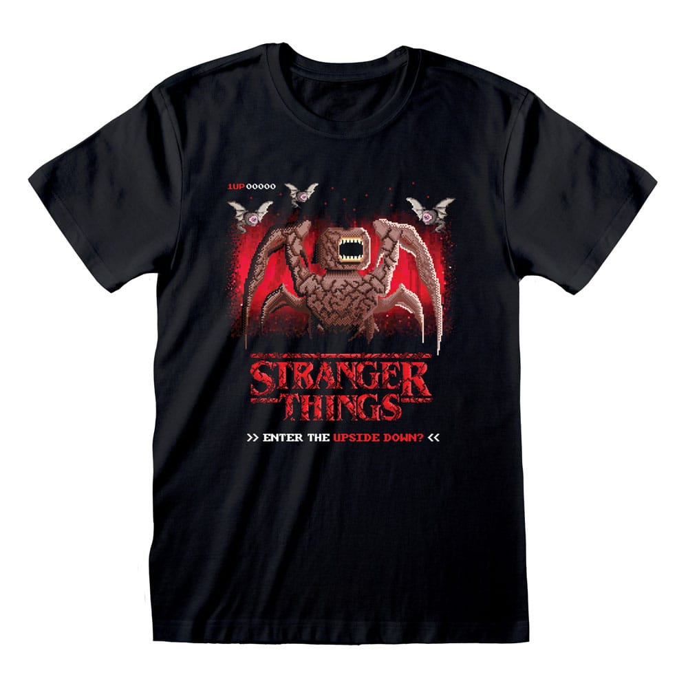 Stranger Things T-shirt 8 bit ondersteboven