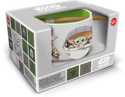 Star Wars: The Mandalorian Ramen Bowl met eetstokjes Grogu