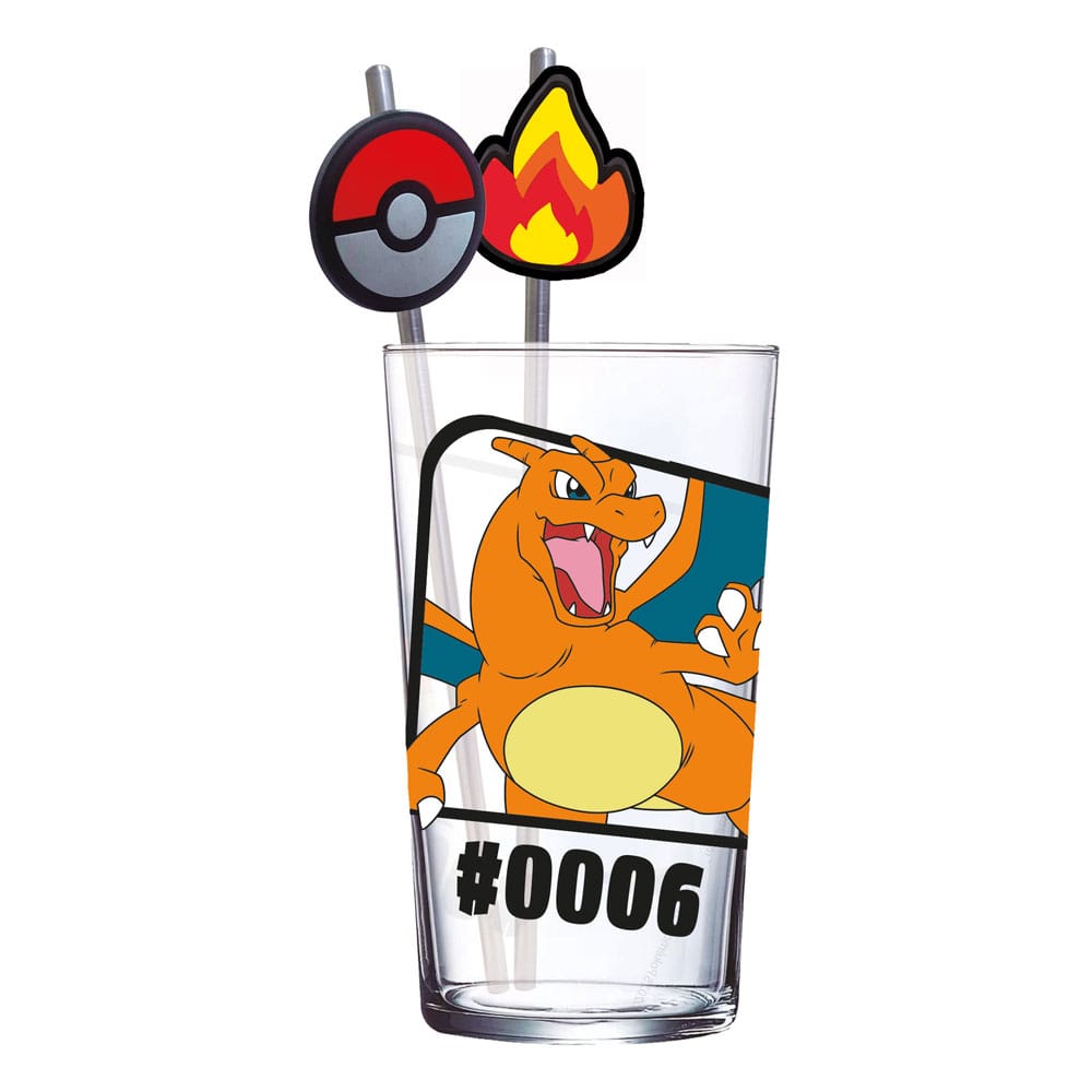 Pokémon Glazen Tumbler met Rietjes Charizard 480 ml