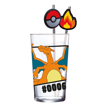 Pokémon Glazen Tumbler met Rietjes Charizard 480 ml