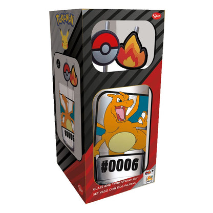 Pokémon Glazen Tumbler met Rietjes Charizard 480 ml