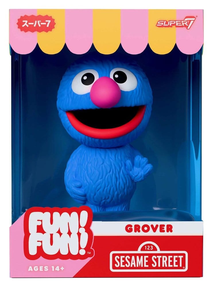 Sesamstraat plezier! Plezier! Zachte vinylfiguur Wave 01 - Grover 18 cm