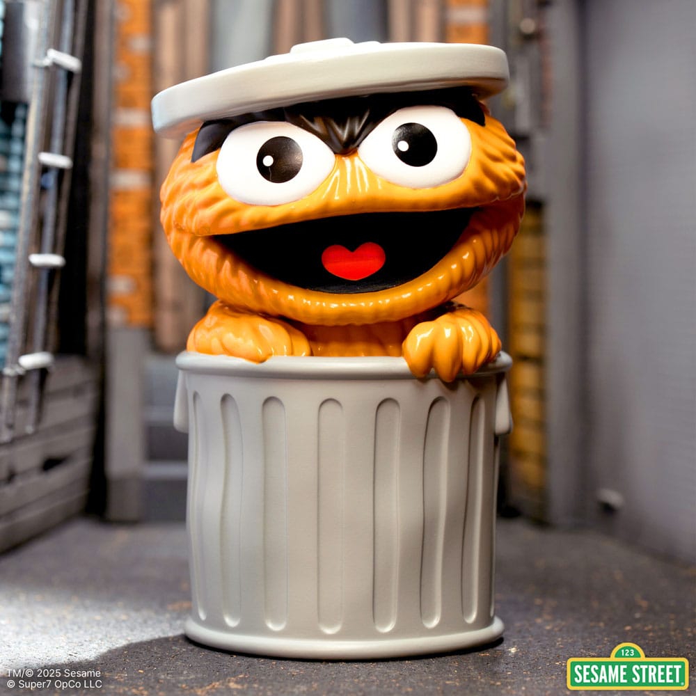 Sesamstraat LEUK! PLEZIER! Vinylactiefiguur Oscar de Grouch (oranje) 13 cm