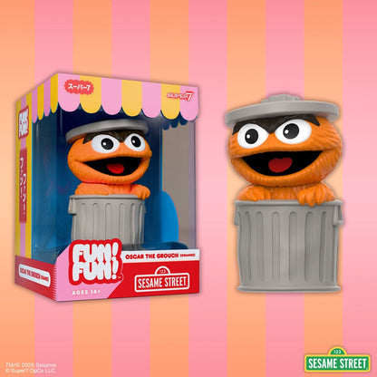 Sesamstraat LEUK! PLEZIER! Vinylactiefiguur Oscar de Grouch (oranje) 13 cm