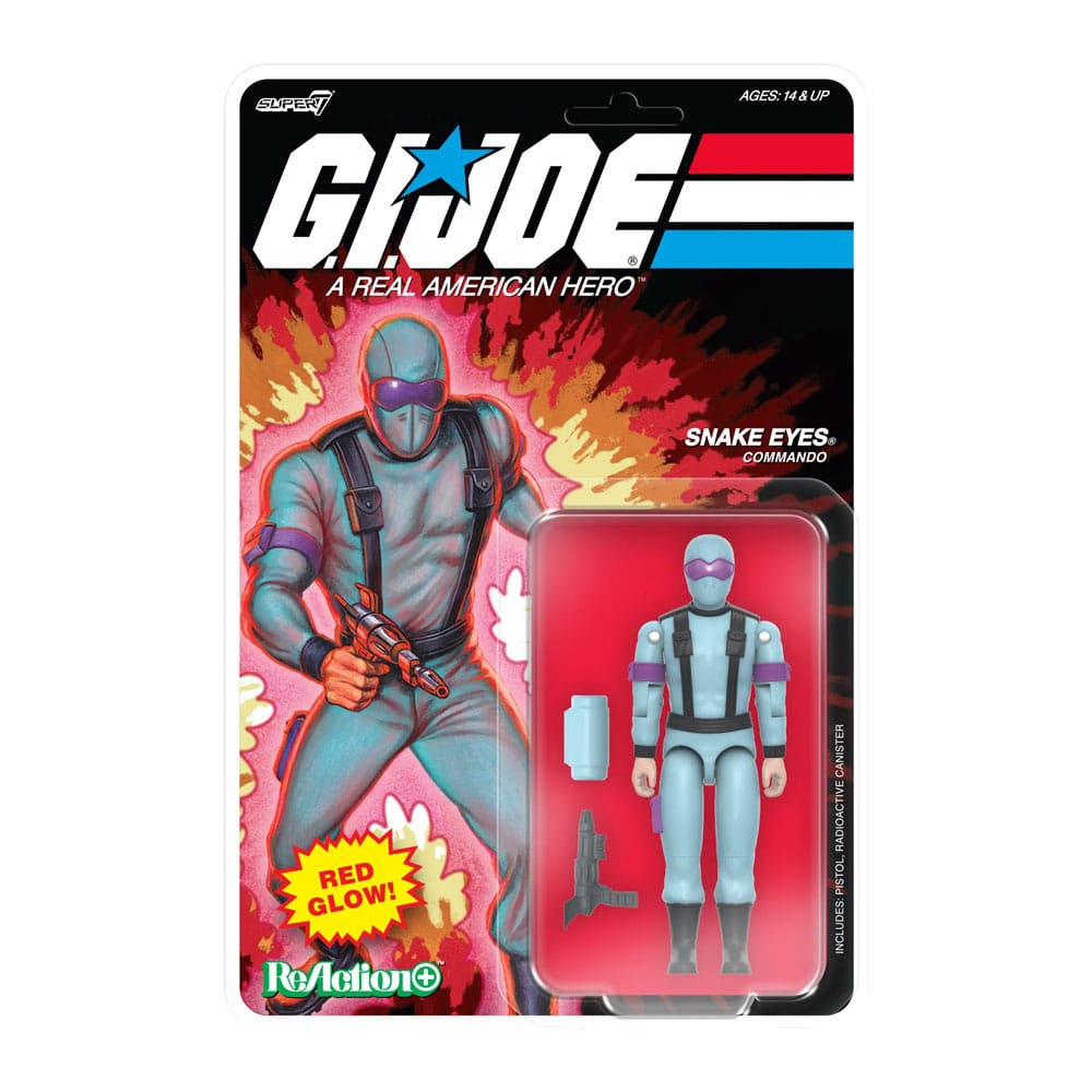 GI Joe ReAction+ Actiefiguur Wave 06 Snake Eyes (rode gloed, kristalgif) 10 cm