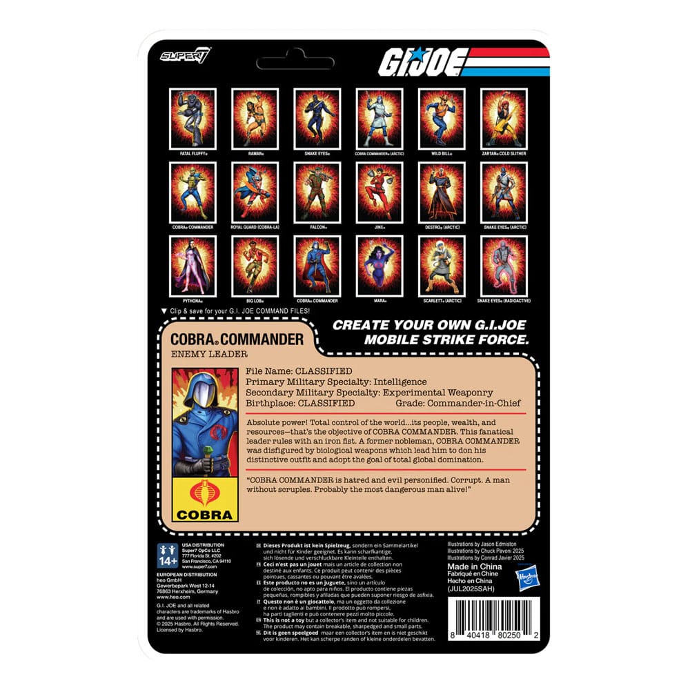 GI Joe ReAction+ actiefiguur Wave 06 Cobra Commander (film, zwarte cape) 10 cm