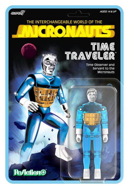 Micronauts ReAction+ actiefiguur Wave 03 Tijdreiziger (doorschijnend blauw) 10 cm
