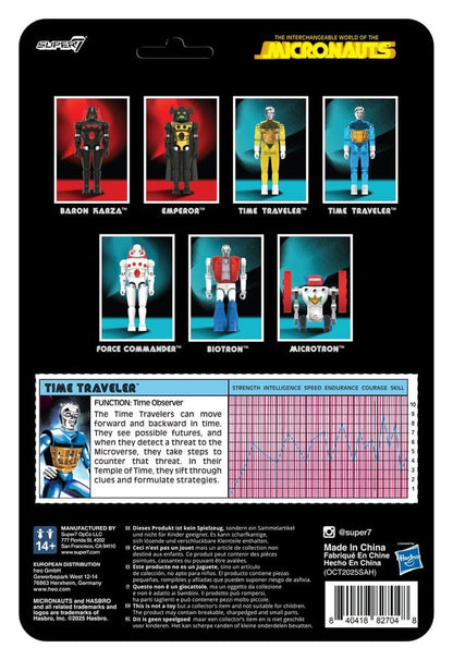 Micronauts ReAction+ actiefiguur Wave 03 Tijdreiziger (doorschijnend blauw) 10 cm