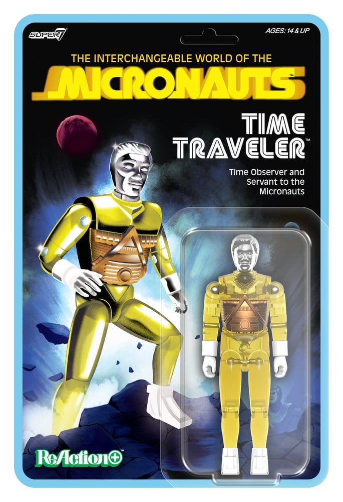 Micronauts ReAction+ actiefiguur Wave 03 Tijdreiziger (doorschijnend geel) 10 cm