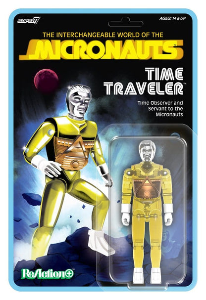 Micronauts ReAction+ actiefiguur Wave 03 Tijdreiziger (doorschijnend geel) 10 cm