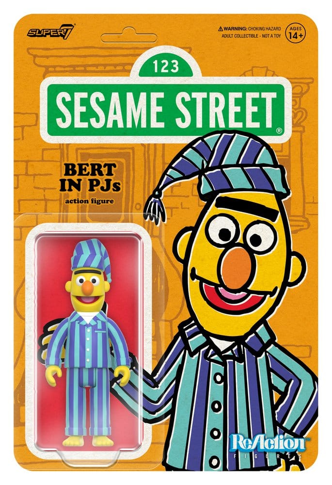 Sesamstraat ReAction Actiefiguur Wave 06 Bert (PJ) 10 cm