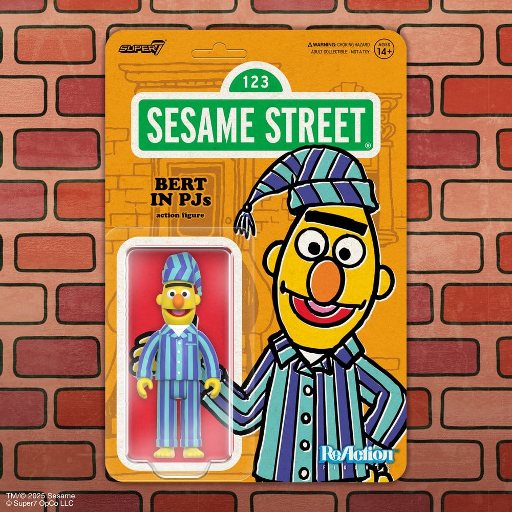 Sesamstraat ReAction Actiefiguur Wave 06 Bert (PJ) 10 cm