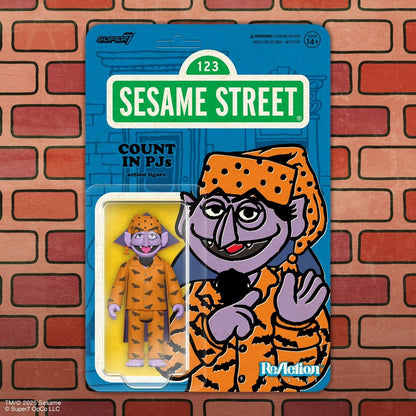 Sesamstraat ReAction Actiefiguur Wave 06 Count Von Count (PJ's) 10 cm