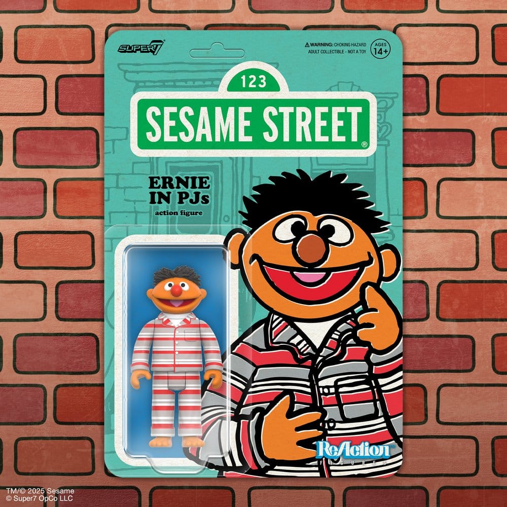 Sesamstraat ReAction Actiefiguur Wave 06 Ernie (PJ's) 10 cm