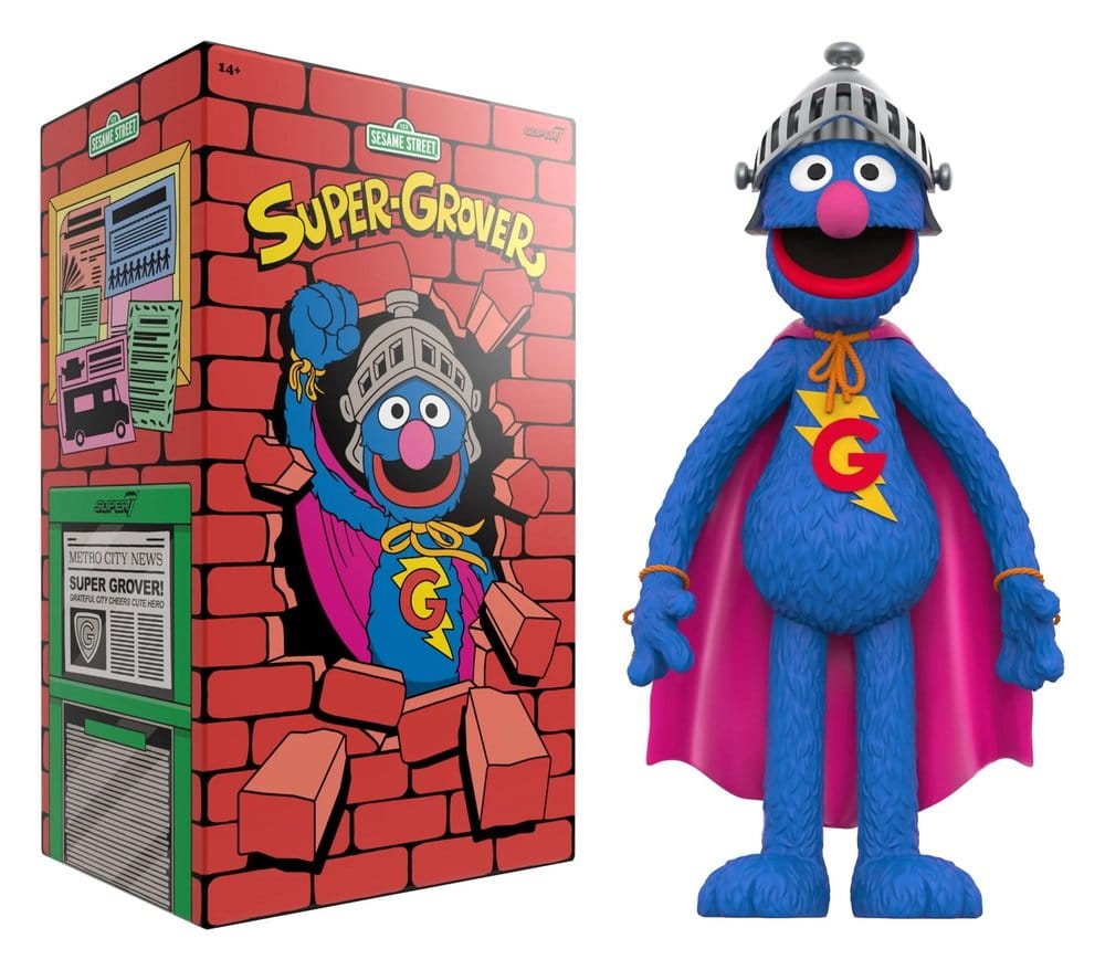 Sesamstraat supersize vinylfiguur Super Grover 36 cm