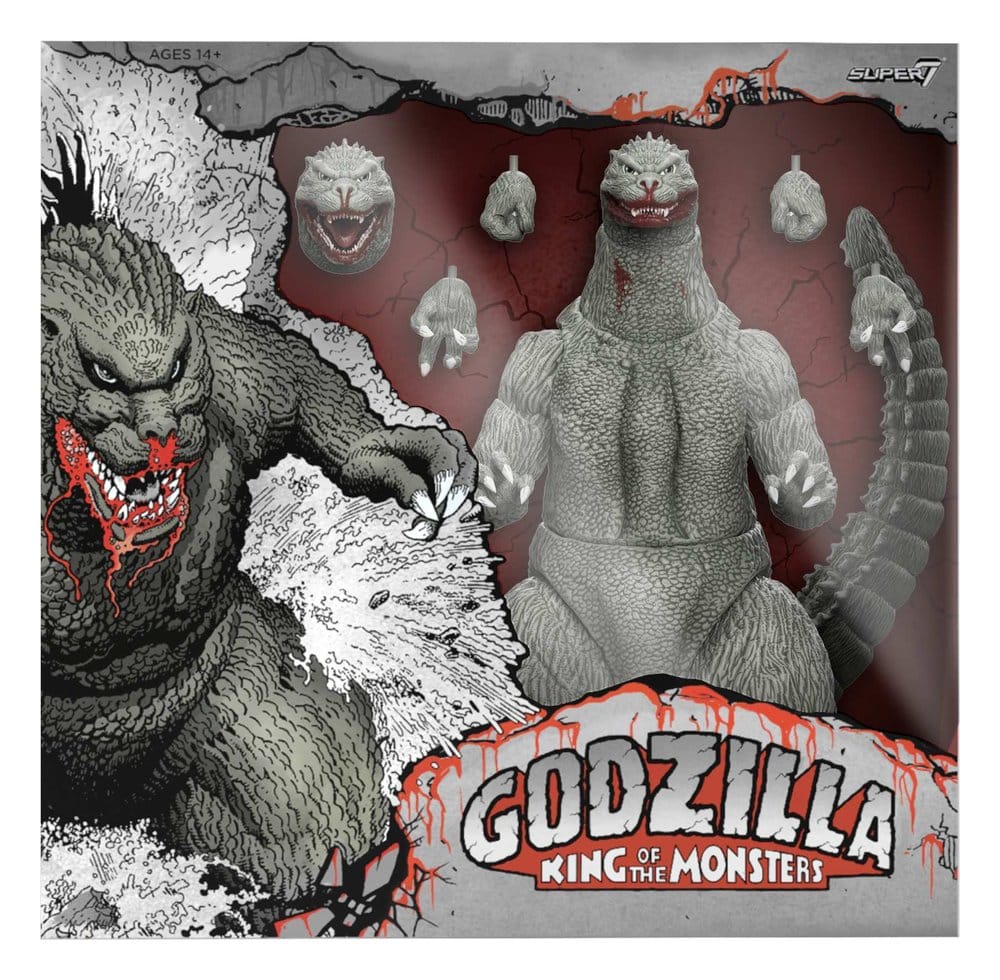 Godzilla (1989) Toho Ultimates-actiefiguur - Godzilla (stripboek in grijswaarden - Dorstig naar bloed) 24 cm