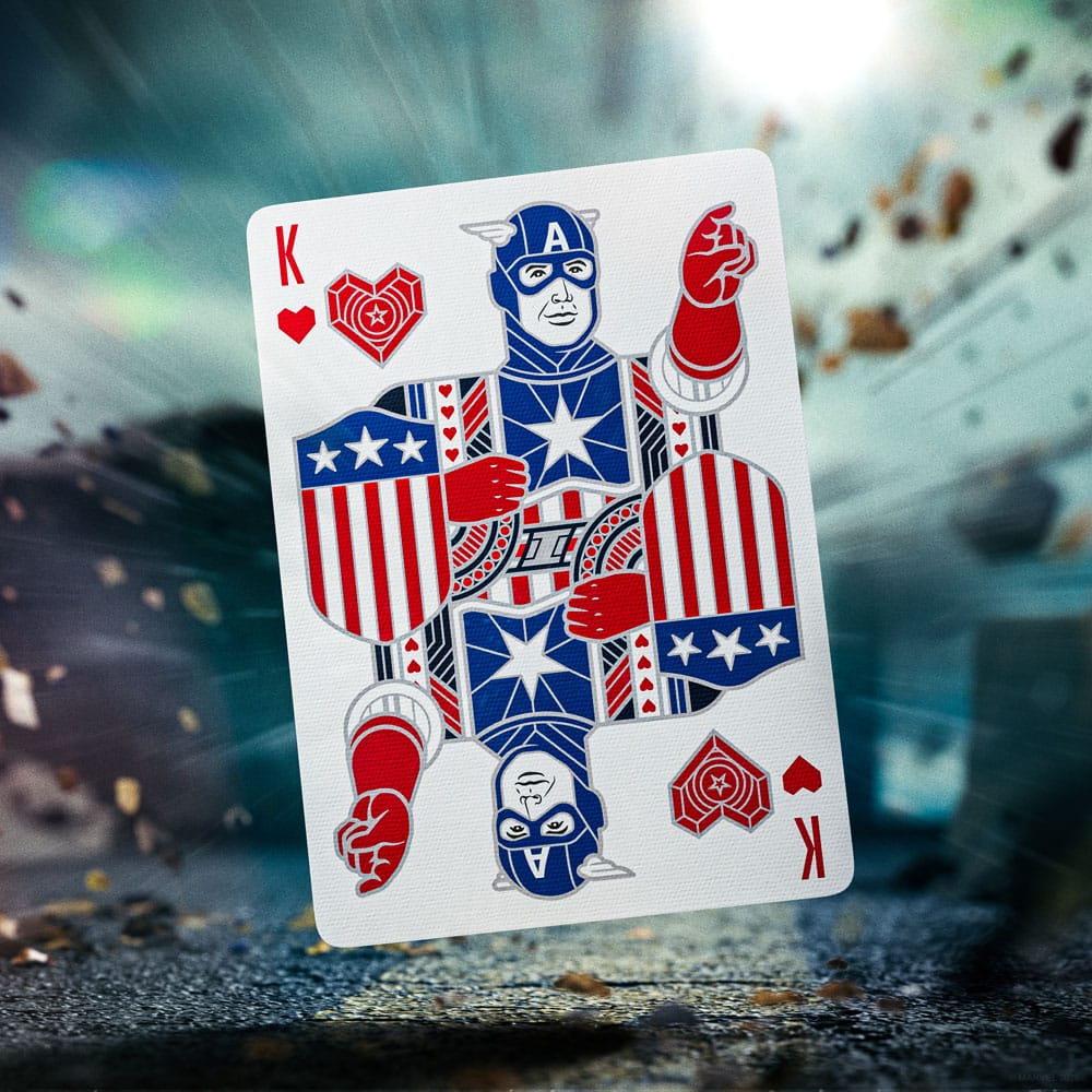 Captain America speelkaarten patriottisch ontwerp