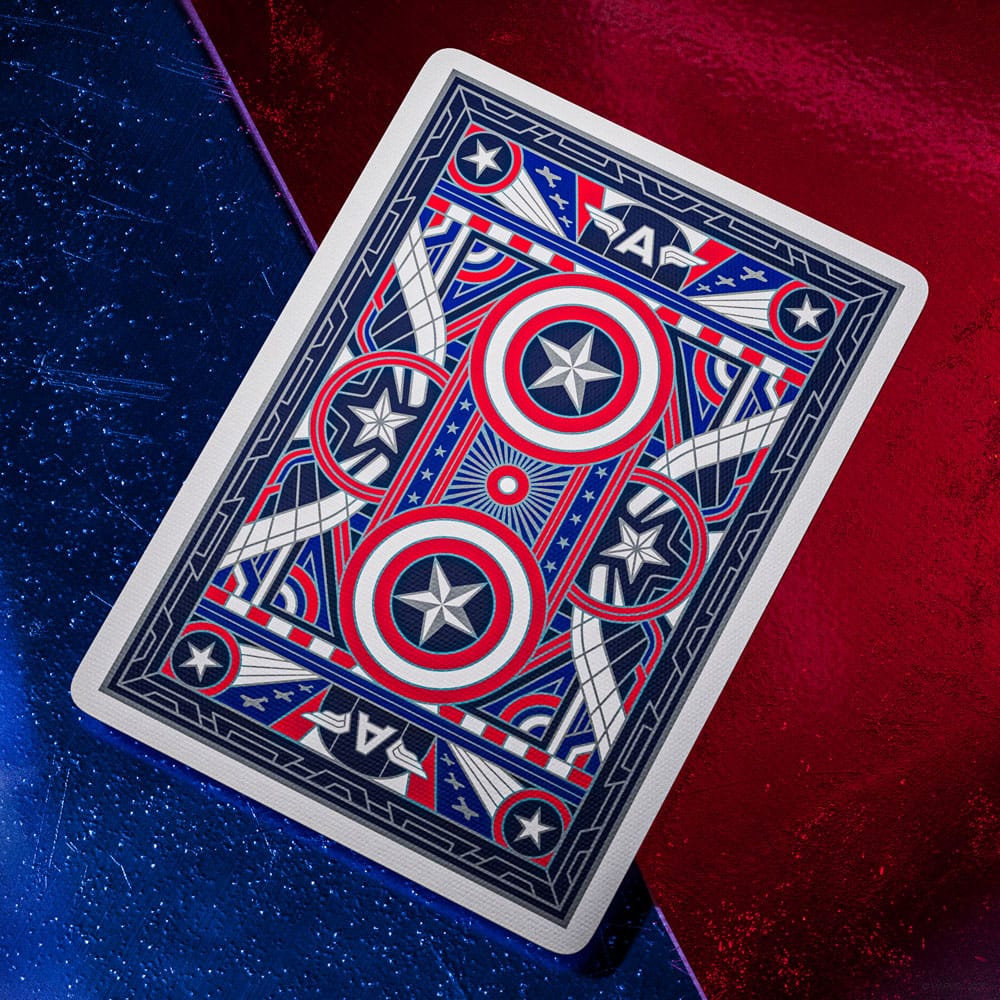 Captain America speelkaarten patriottisch ontwerp