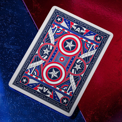 Captain America speelkaarten patriottisch ontwerp