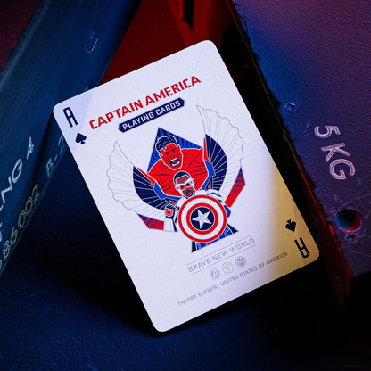 Captain America speelkaarten patriottisch ontwerp
