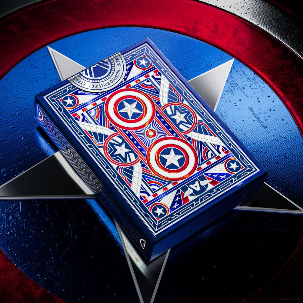 Captain America speelkaarten patriottisch ontwerp