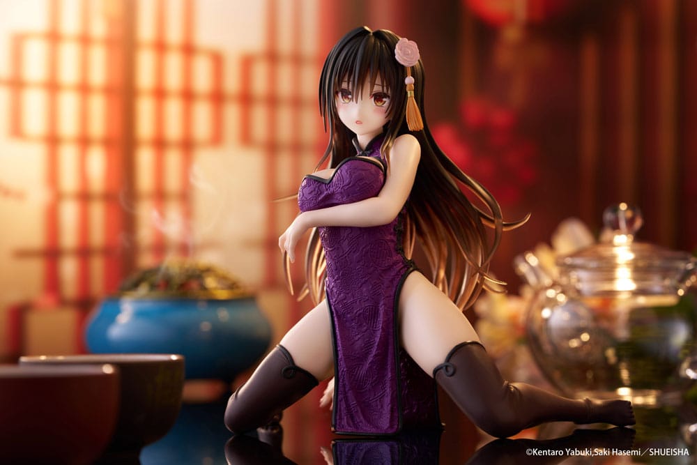 Love Ru Darkness Desktop Leuk PVC -standbeeld Yui Kotegawa (Chinese Dress Ver.) 13 cm