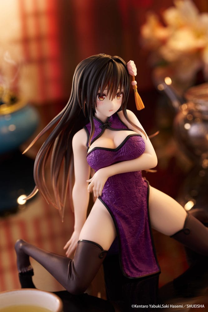 Love Ru Darkness Desktop Leuk PVC -standbeeld Yui Kotegawa (Chinese Dress Ver.) 13 cm