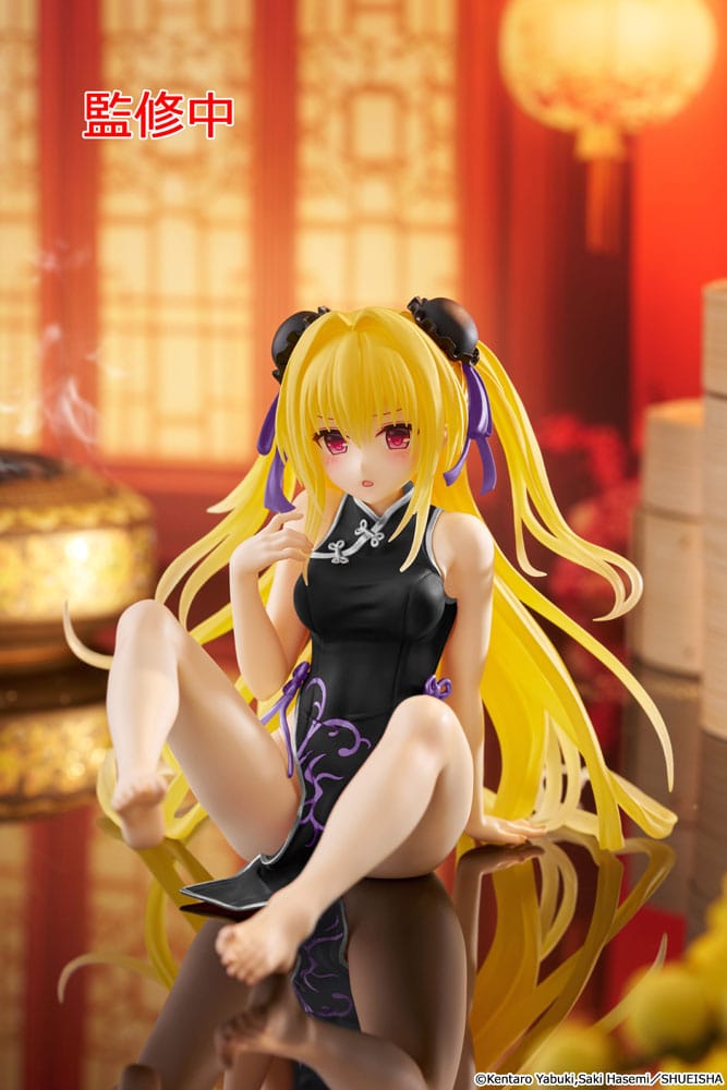To Love-Ru Darkness PVC-standbeeld Desktop Schattig figuur Golden Darkness (China Dress Ver.) Vernieuwing 13 cm