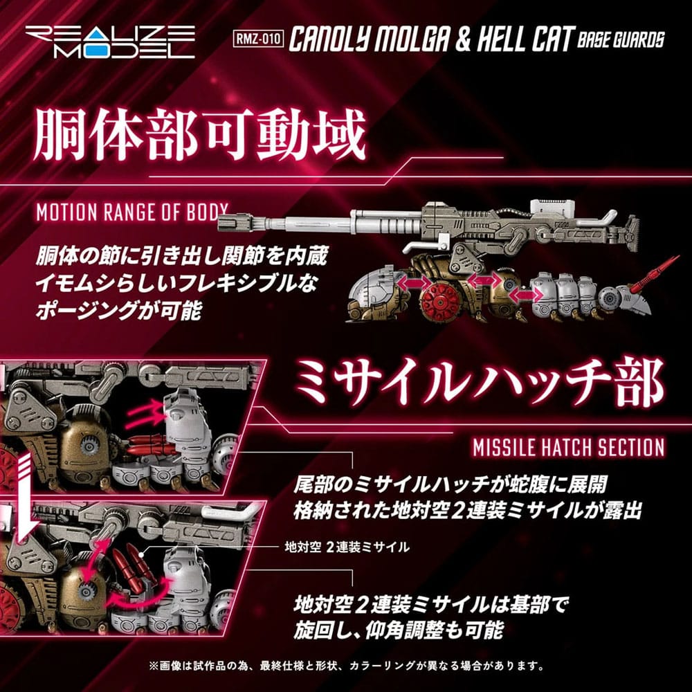 Zoids Plastic Modelbouwsets 2-Pack 1/100 RMZ-010 Canoly Molga & Hell Cat Basisbeschermers Sets 20 cm