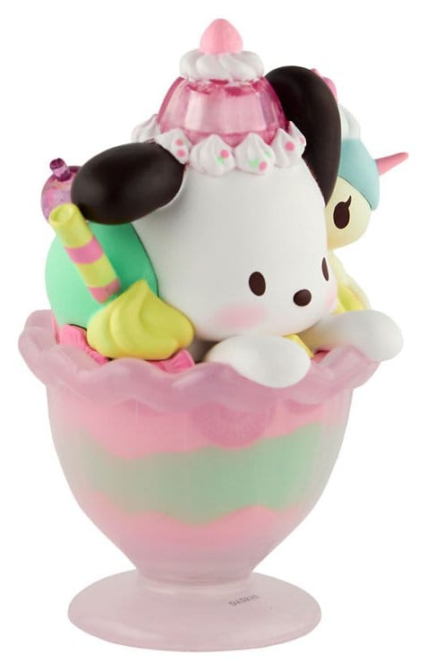 Hello Kitty & Friends Vensterdoosfiguur Fast Food Pochacco Roze Eenhoorn Sundae 9 cm