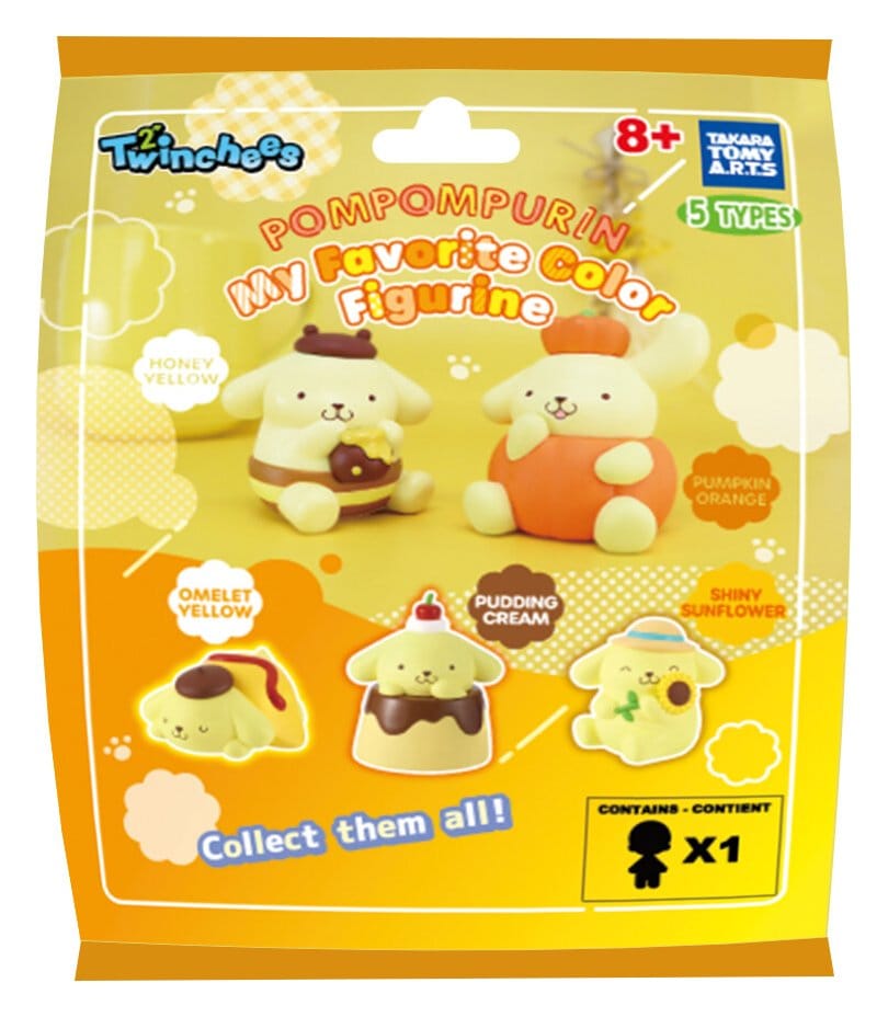Sanrio Twinchees Minifiguren Pompompurin My Fav Color 5 cm Blind Pack Display (24)