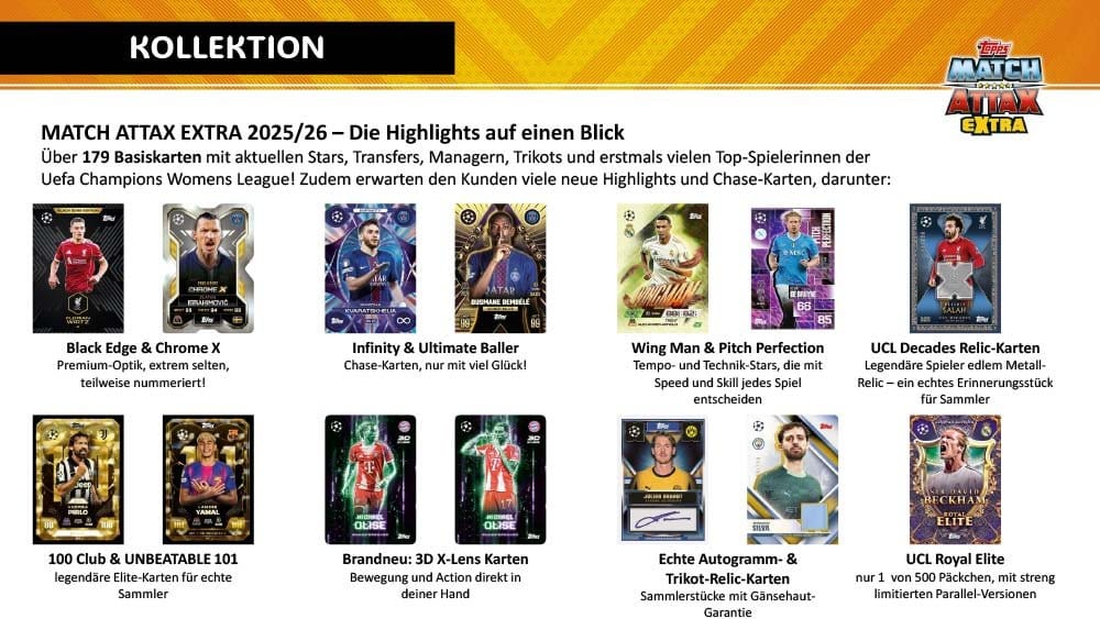 UEFA Champions League Match Attax Extra ruilkaarten 2025/26 Booster-display (32)
