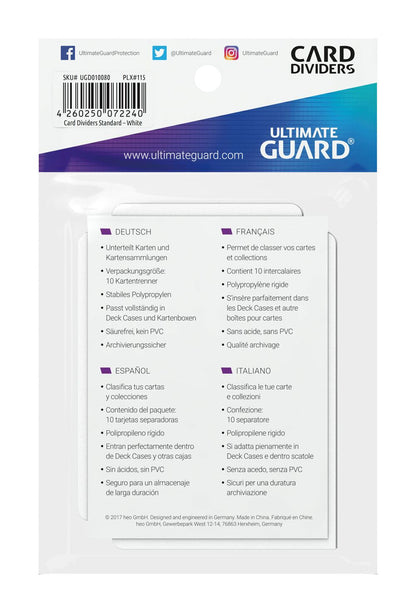 Ultimate Guard Card Dividers Standaardgrootte (10) - Wit